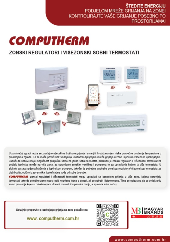 COMPUTHERM® zonskih regulatori - razdvajanje grijanja na zone - brošura